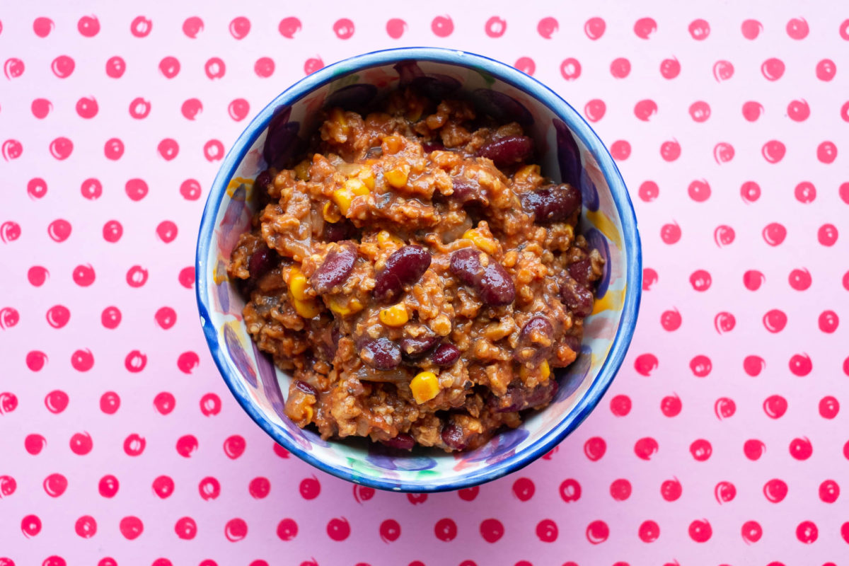 Chili sin carne mit reichlich Bohnen